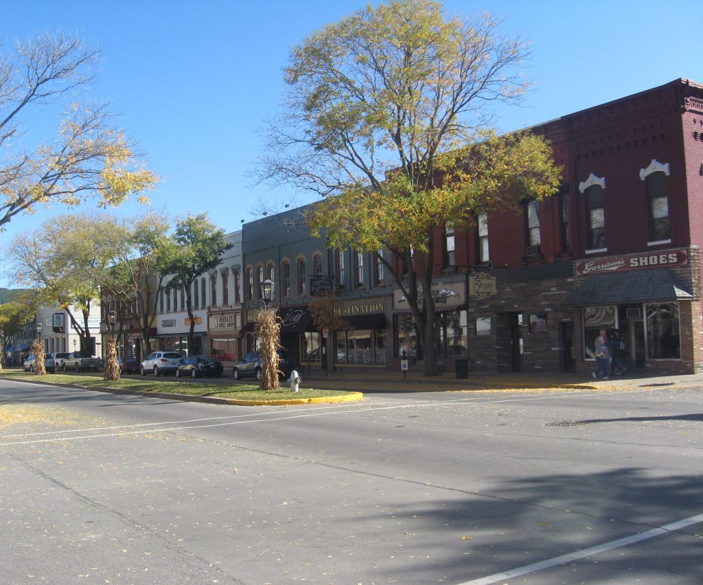 Downtown Wellsboro, Pennsylvania near the Pine Creek Rail Trail