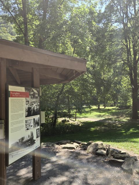 Trail information sign at Tiadaghton access point on the Pine Creek Rail Trail